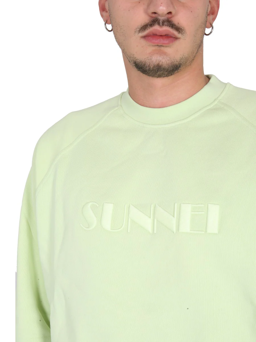 Sunnei Crewneck Sweatshirt with Front Logo Print - Image 4