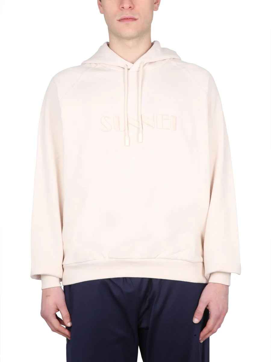 SUNNEI Logo Embroidered Drawstring Hoodie