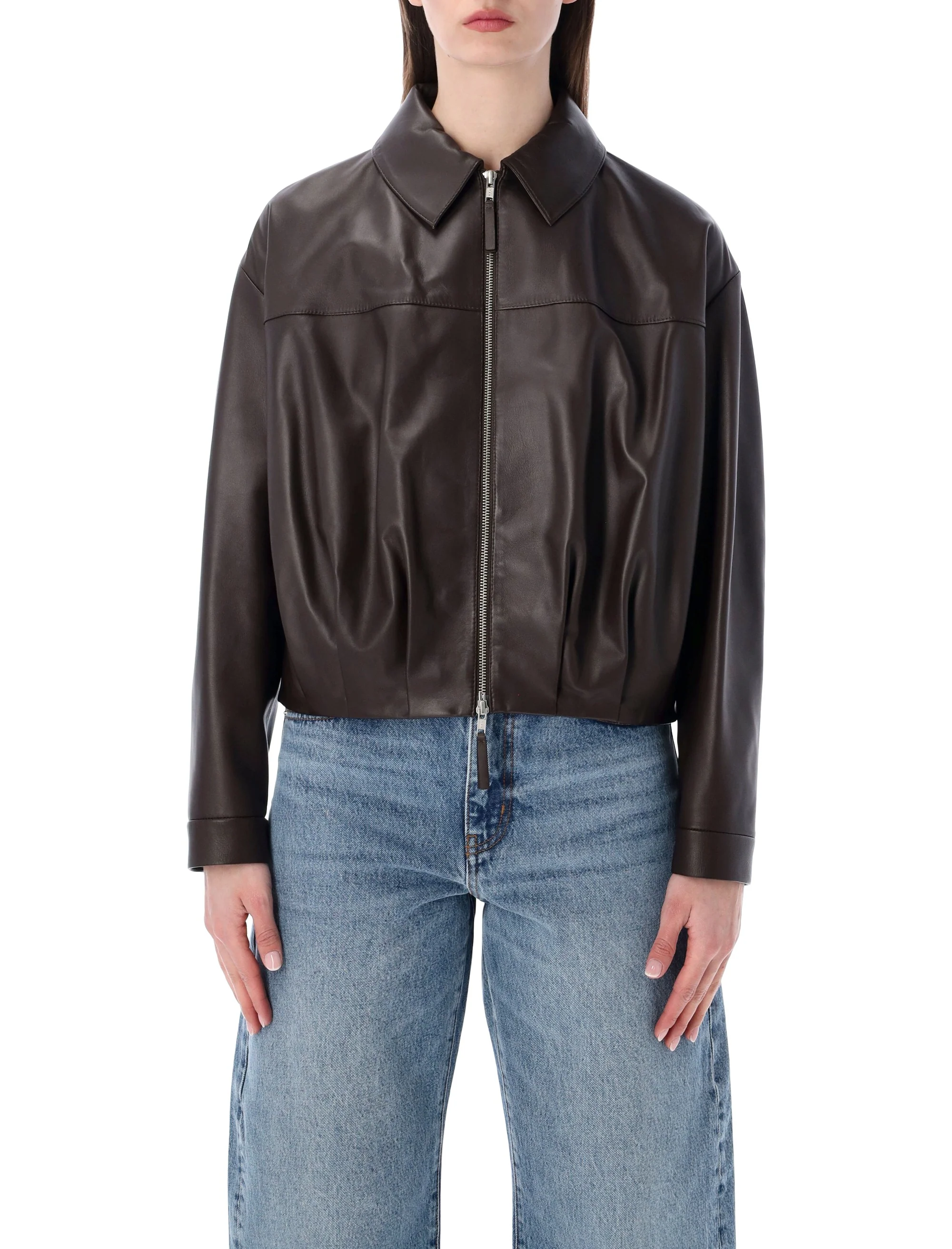 Sword Zip-fastening Leather Jacket