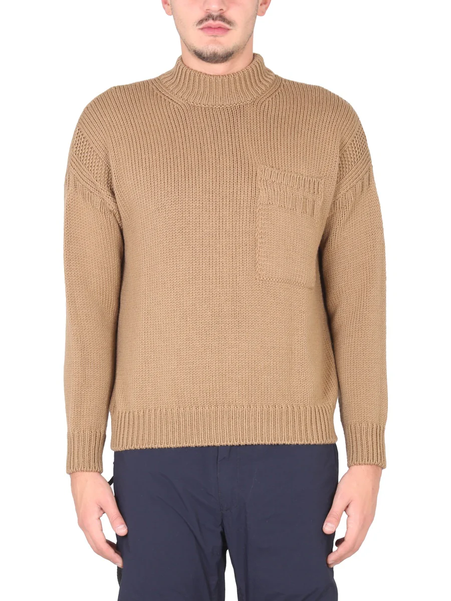 TEN C Turtleneck Ribbed Sweater