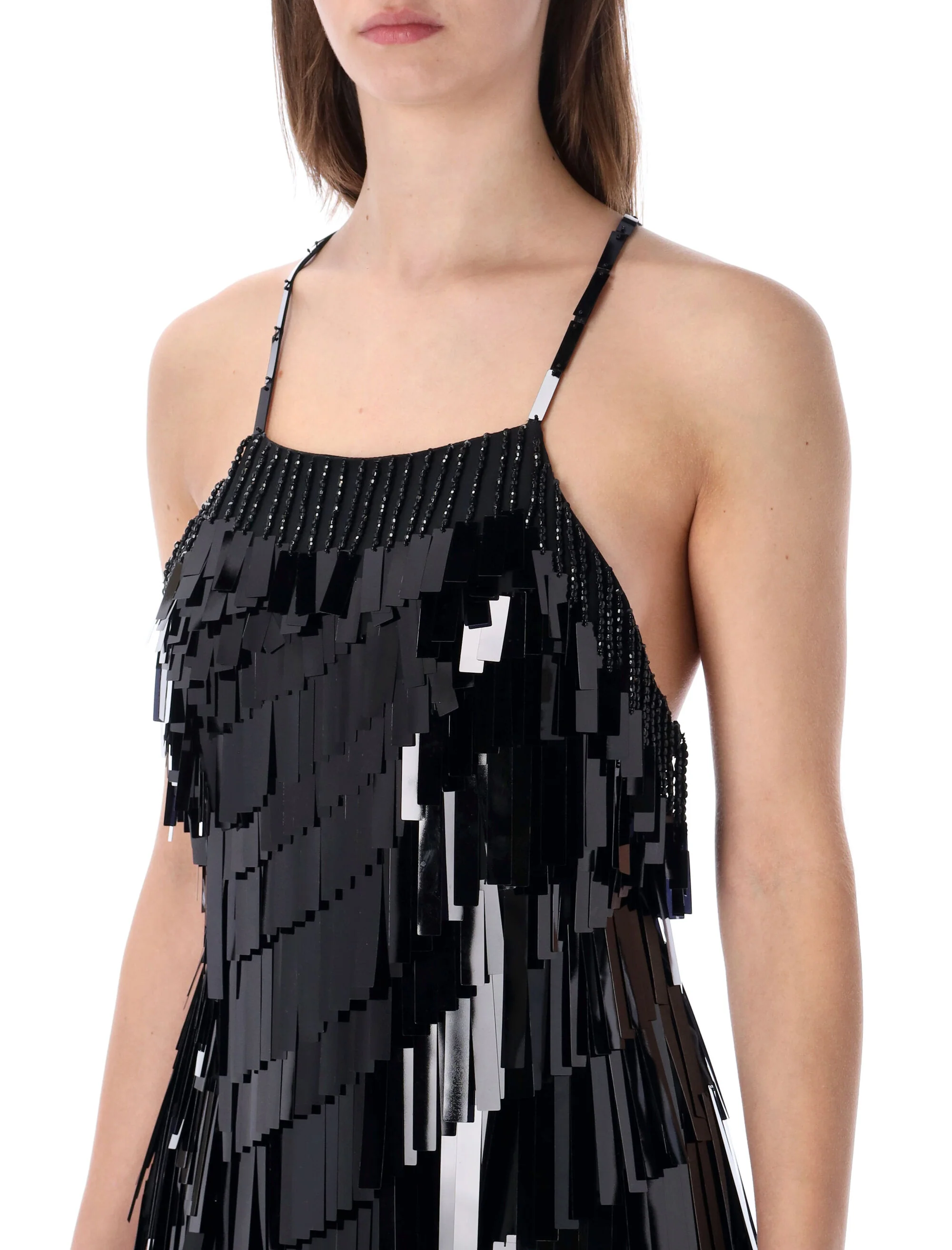 The Attico Bold Mini Dress with Fringe Embellishments - Image 3