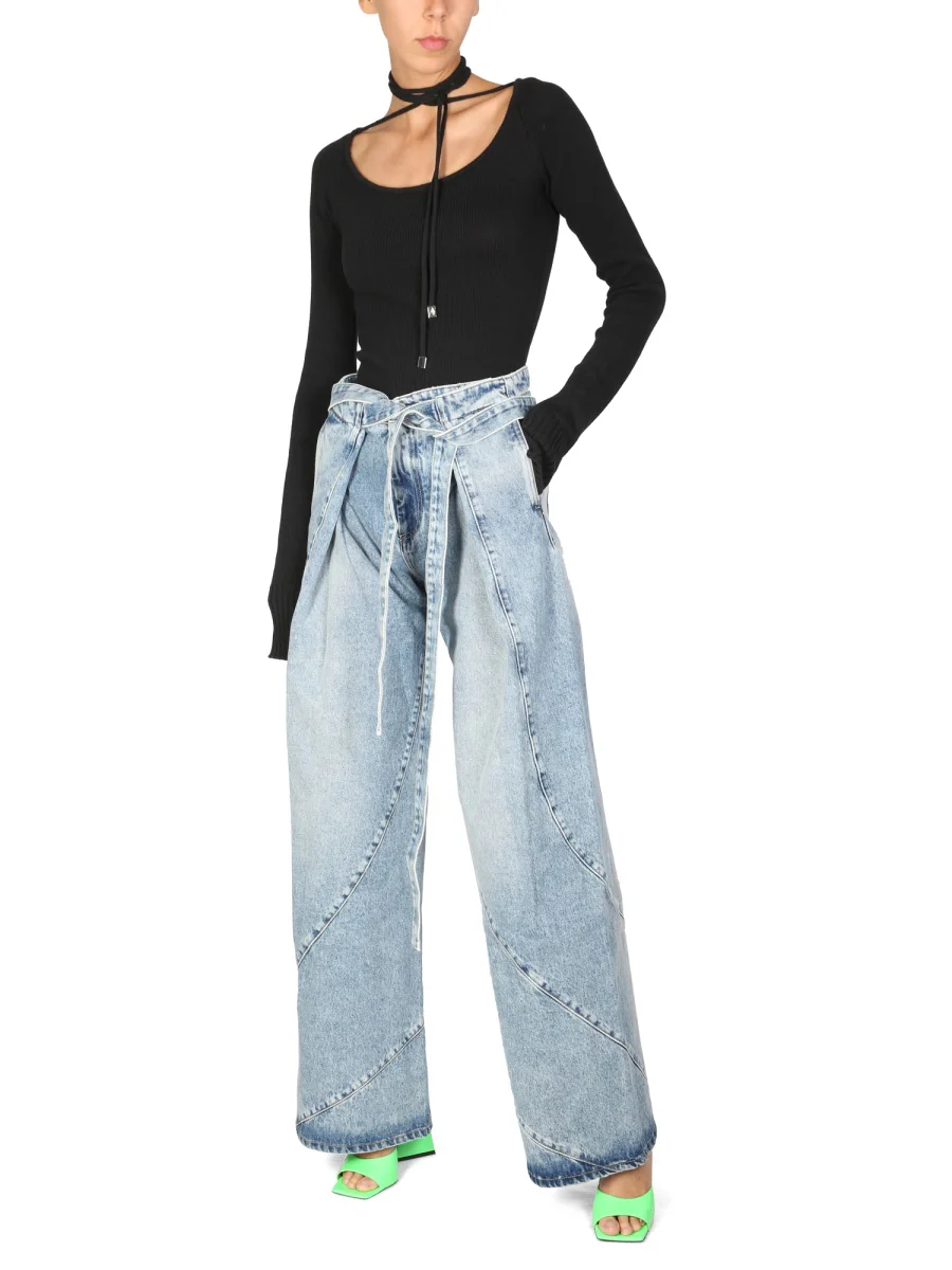 The Attico Heather Boat Neck Lace-Up Sweater - Image 2