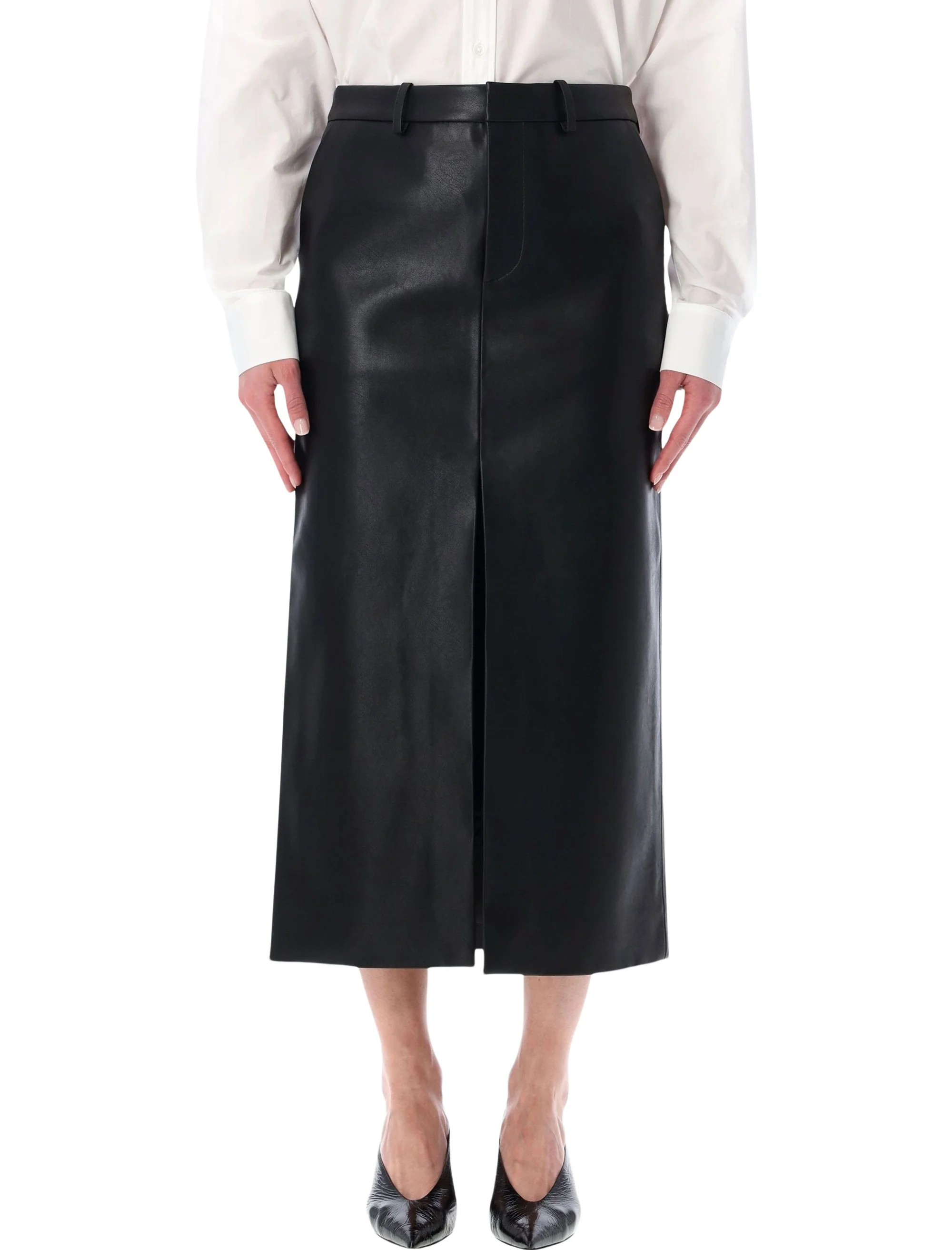 The Frankie Shop Classic Midi Pencil Skirt with Front Slit - Size S