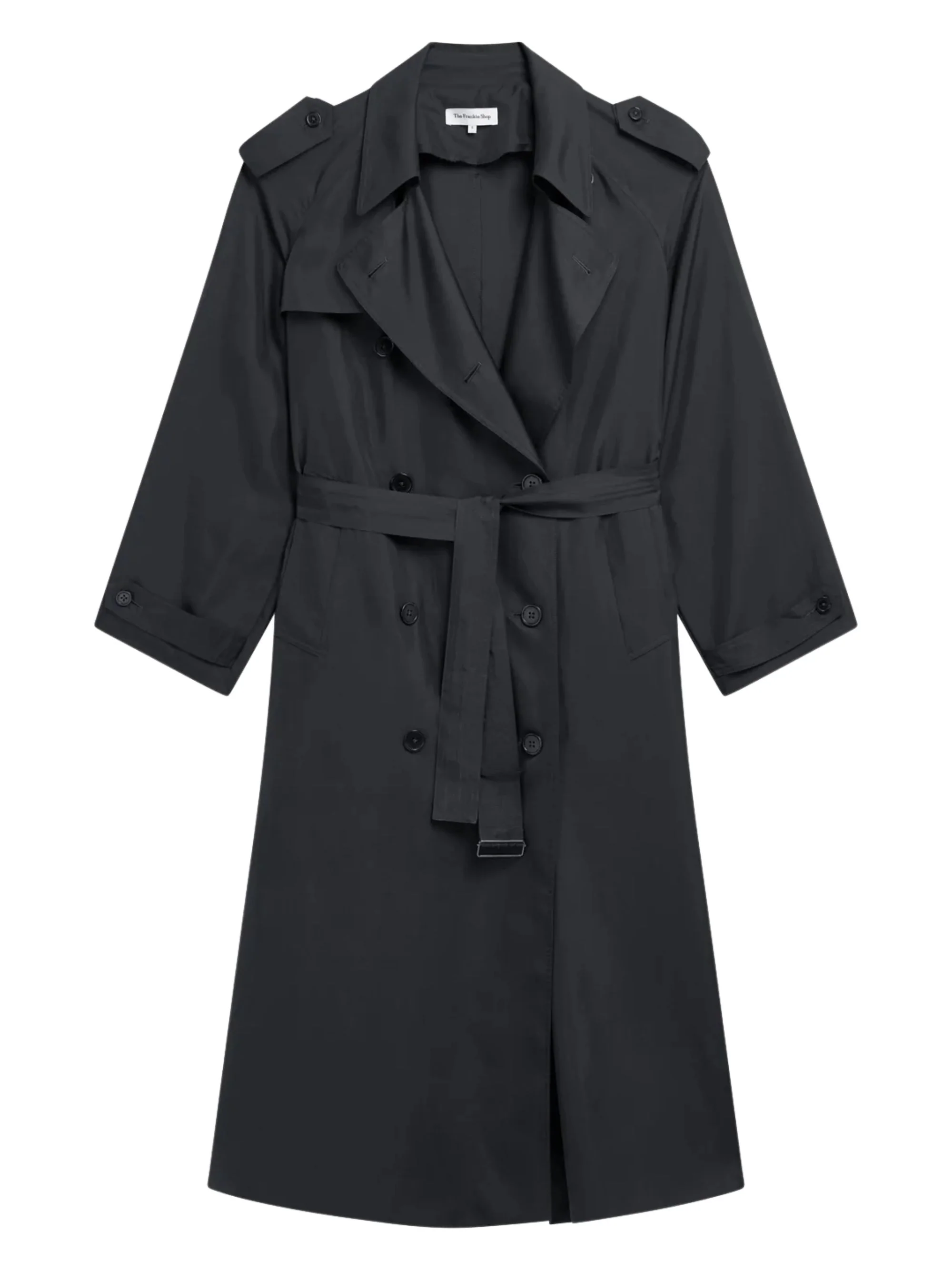 The Frankie Shop Flowing Trench Jacket with Removable Belt and Back Slit