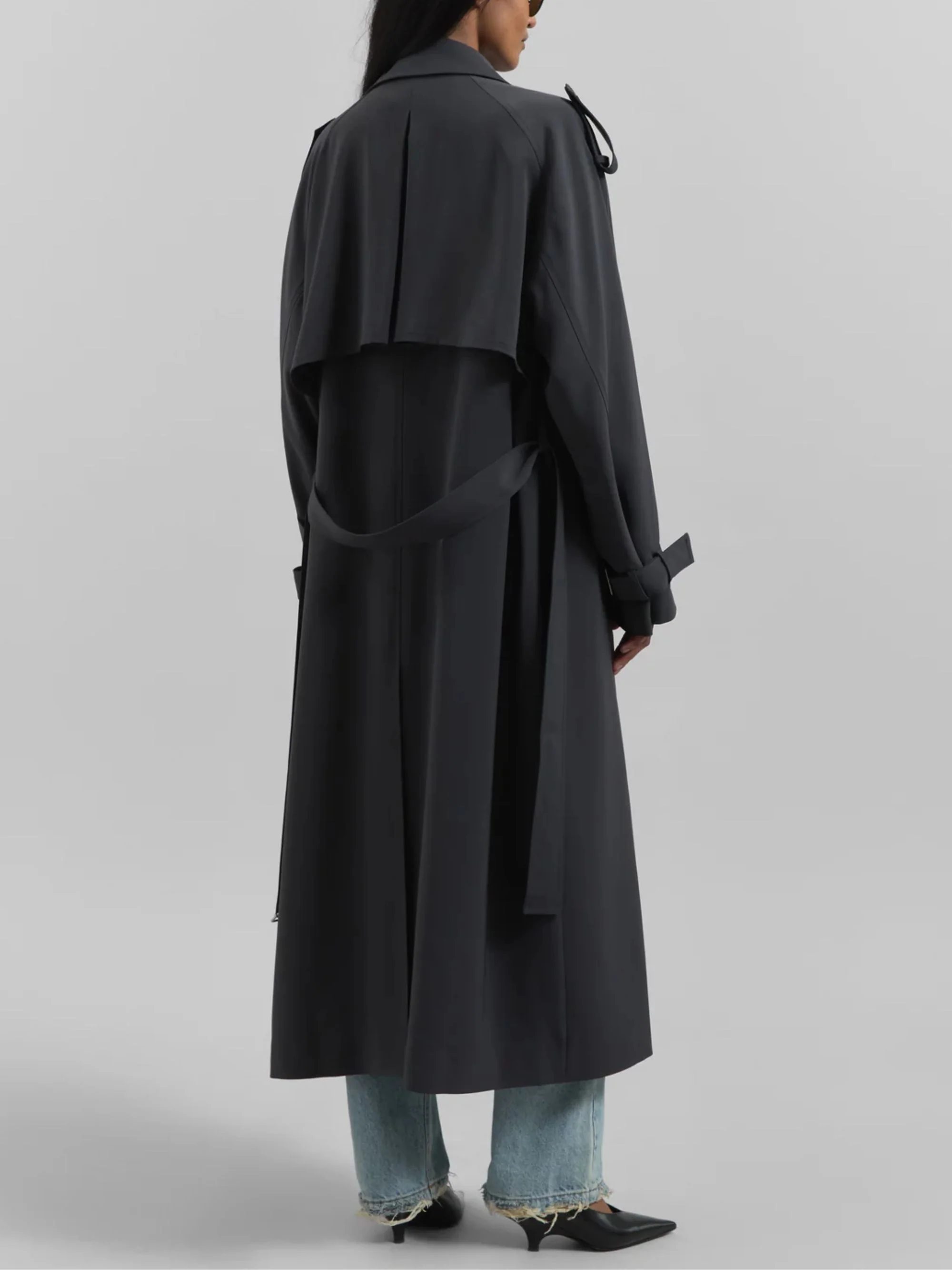 The Frankie Shop Flowing Trench Jacket with Removable Belt and Back Slit - Image 2