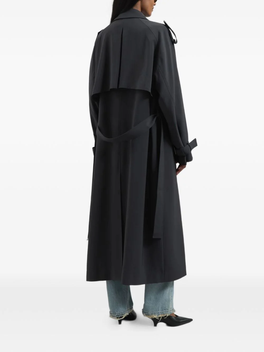 The Frankie Shop Flowing Trench Jacket with Removable Belt and Back Slit - Image 6