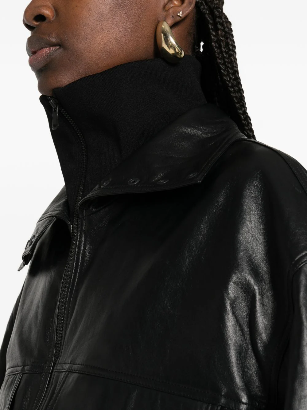 The Frankie Shop Funnel Collar Mini Jacket with Drop Shoulders - Image 4