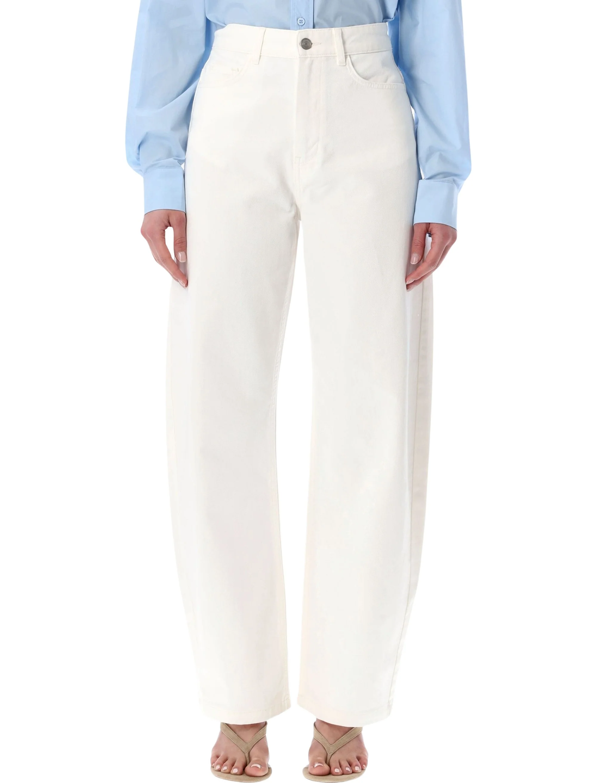 The Frankie Shop Relaxed Fit Barrel Leg Pants - Size S