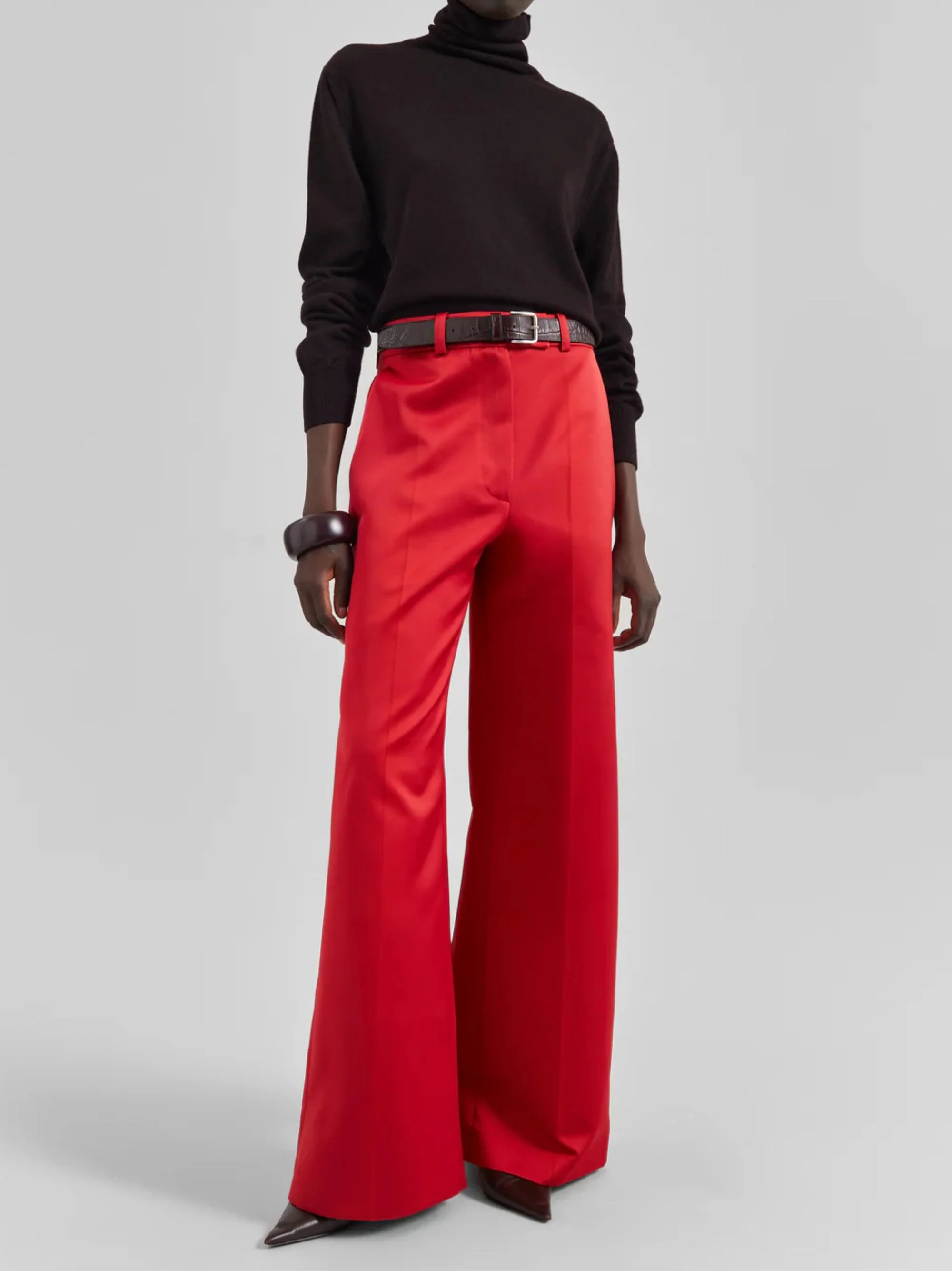 The Frankie Shop Satin Wide Leg Trousers - Image 2