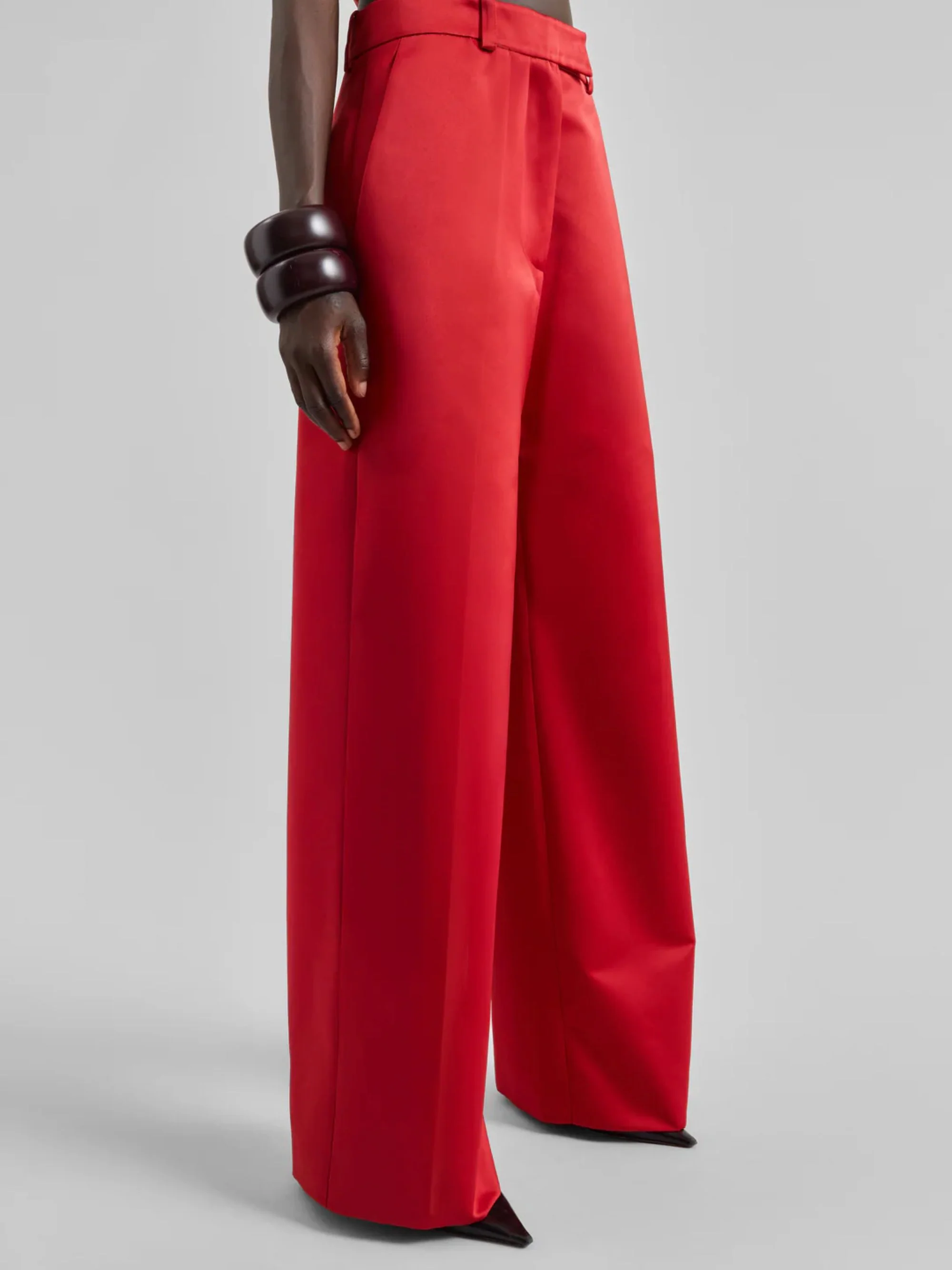 The Frankie Shop Satin Wide Leg Trousers - Image 3
