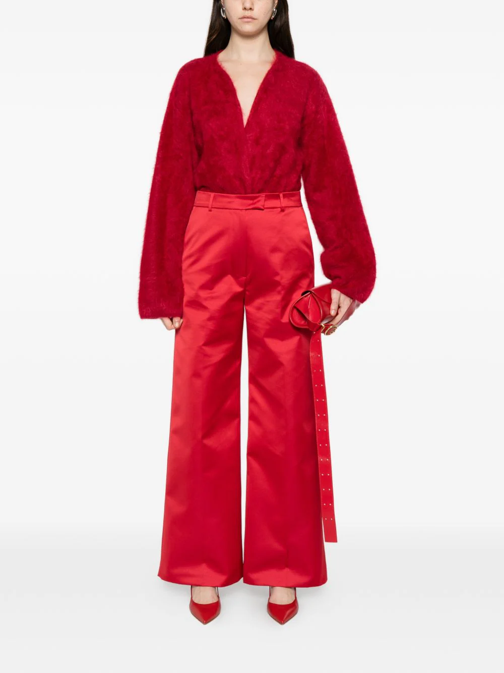 The Frankie Shop Satin Wide Leg Trousers - Image 6