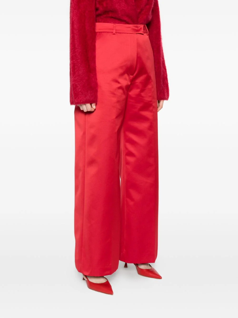 The Frankie Shop Satin Wide Leg Trousers - Image 7