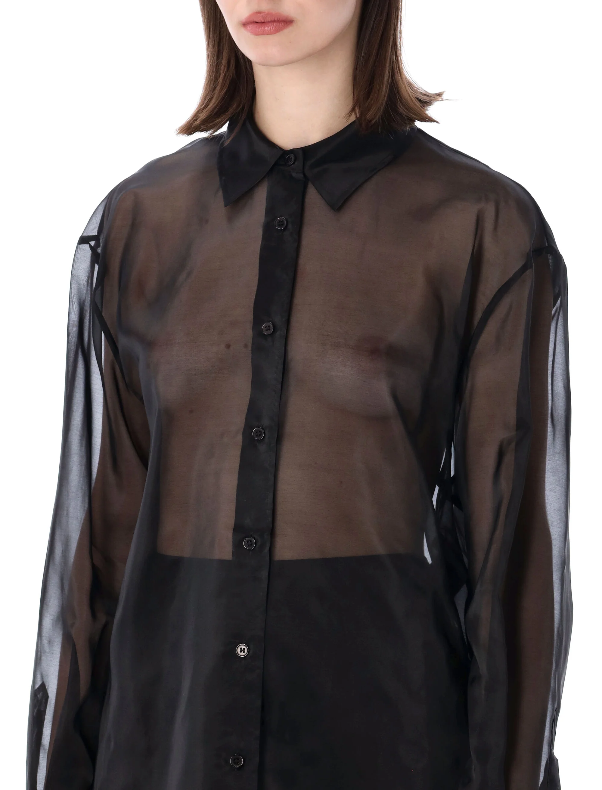 The Frankie Shop Sheer Silk Blend Shirt - Regular Fit - Image 3
