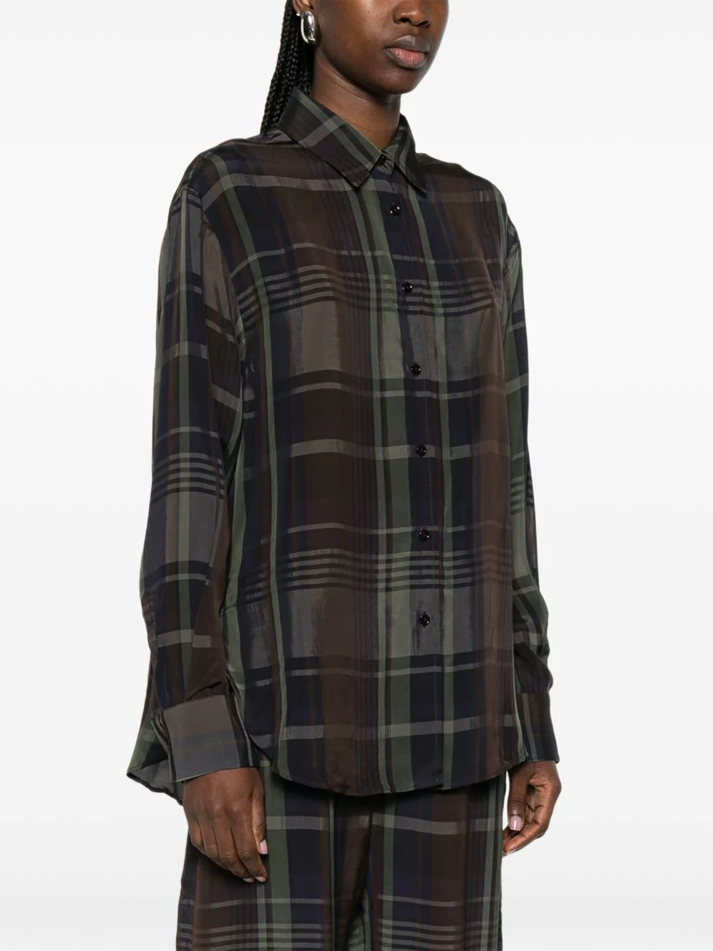 The Frankie Shop Translucent Long Sleeve Button-Up Shirt for Women - Image 5
