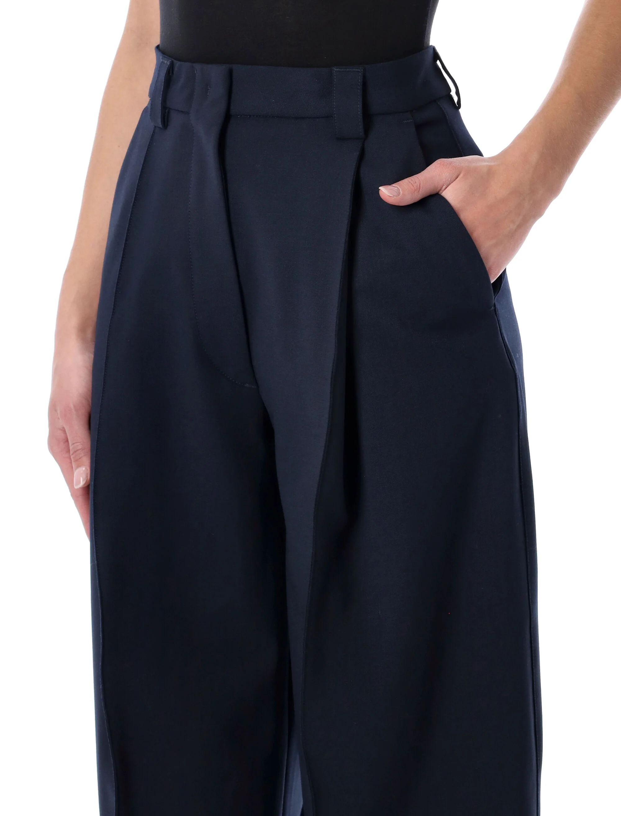 The Latest Wool Tapered Trousers - High Waist, Size 40 - Image 3