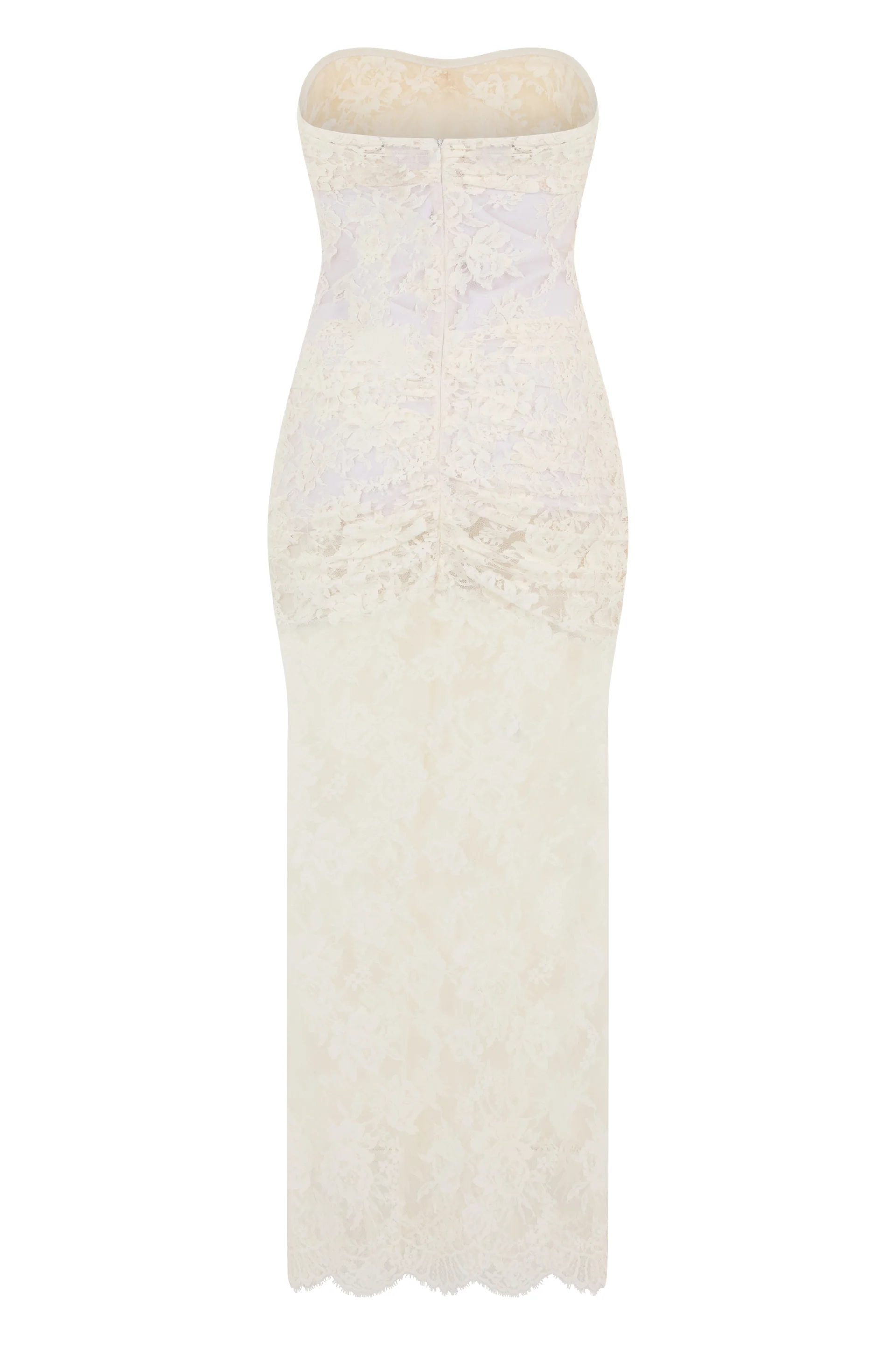 The Mannei Long Lace Dress with Heart Neckline - Image 2