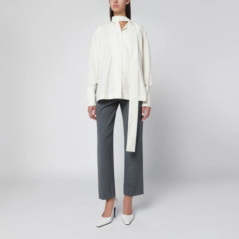 THELATEST Tie-neck Cotton Shirt - Image 4