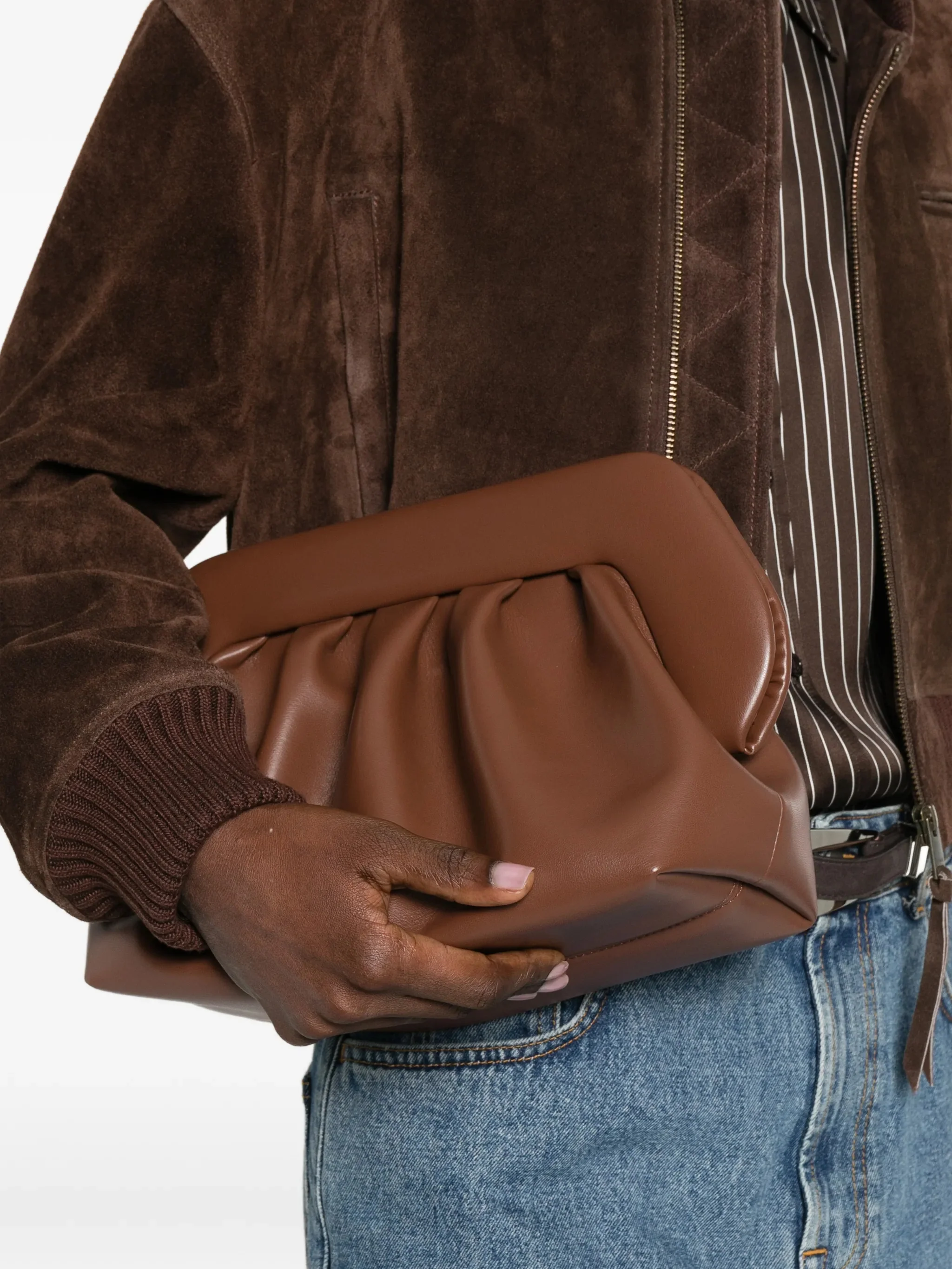 Themoire' Mini Leather Crossbody Bag with Magnetic Closure - 20 cm Height - Image 2