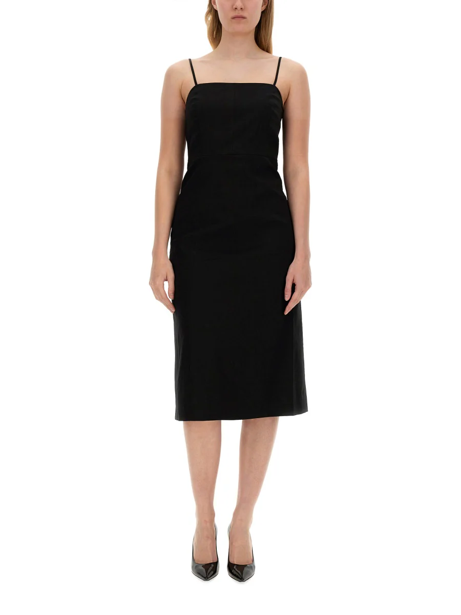 THEORY Square-Neck Sleeveless A-Line Midi Dress - Image 2