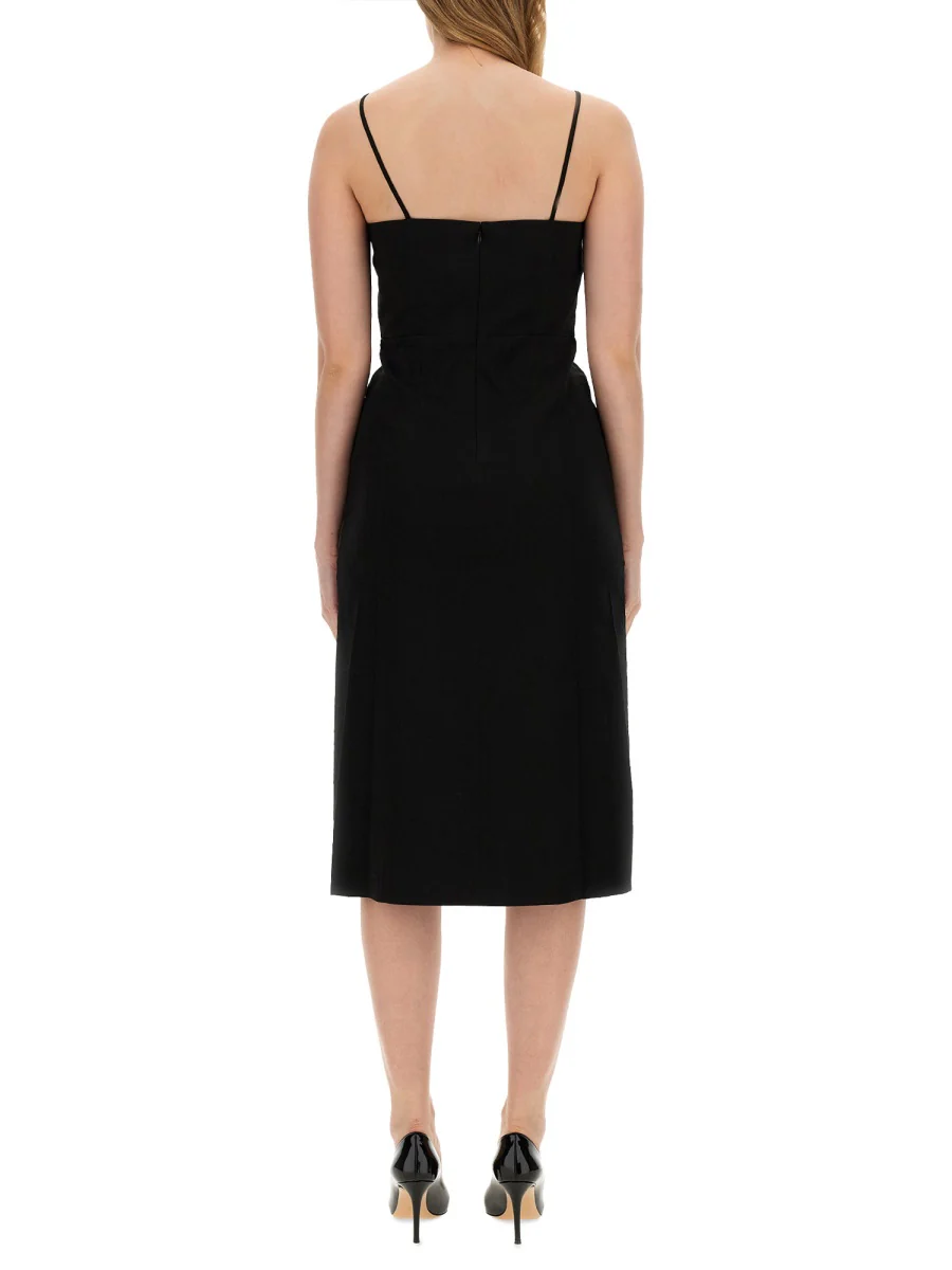 THEORY Square-Neck Sleeveless A-Line Midi Dress - Image 3
