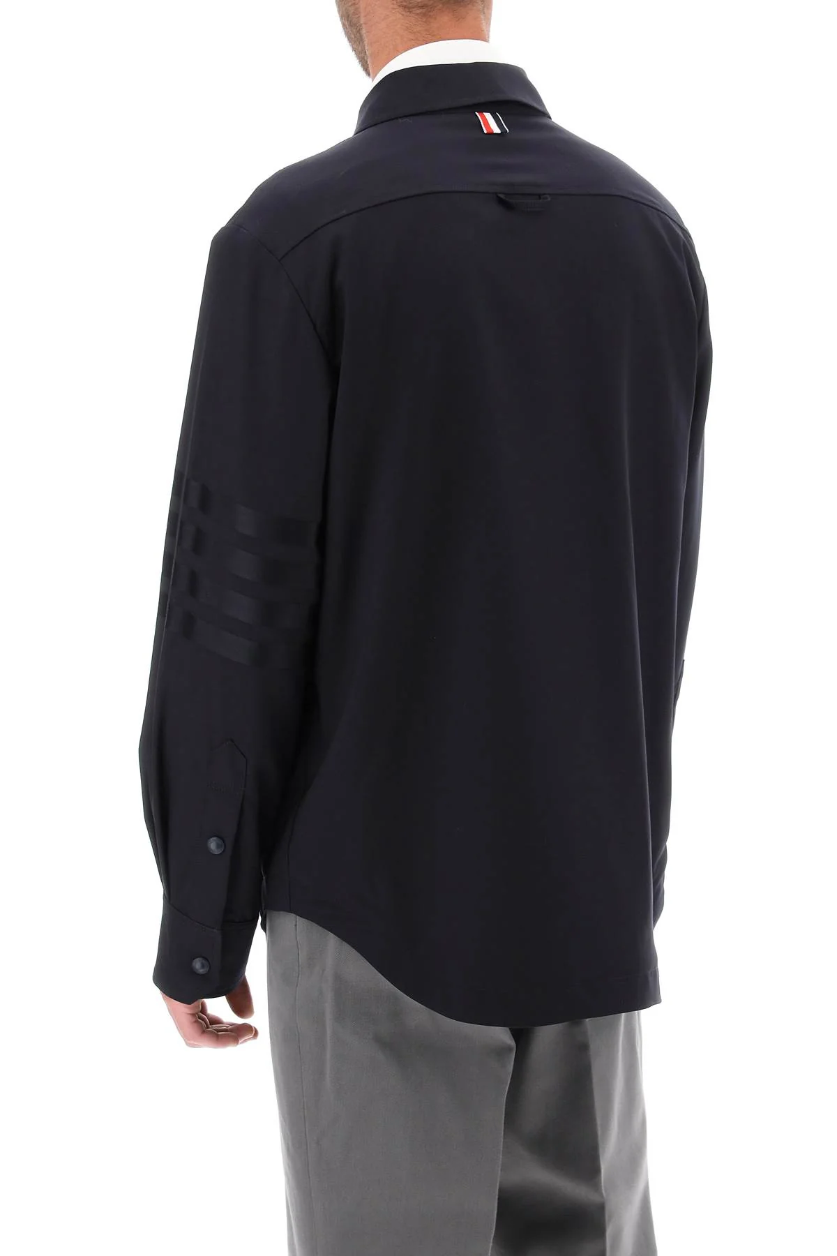 THOM BROWNE 4-bar Detailed Wool Overshirt - Image 3
