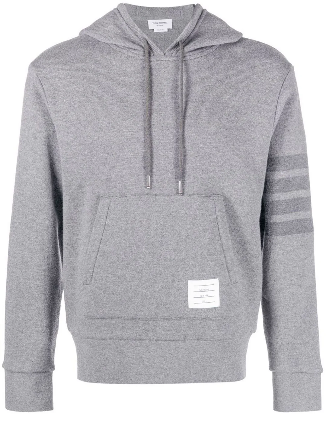 THOM BROWNE Wool Loopback 4 Bar Hoodie Pullover