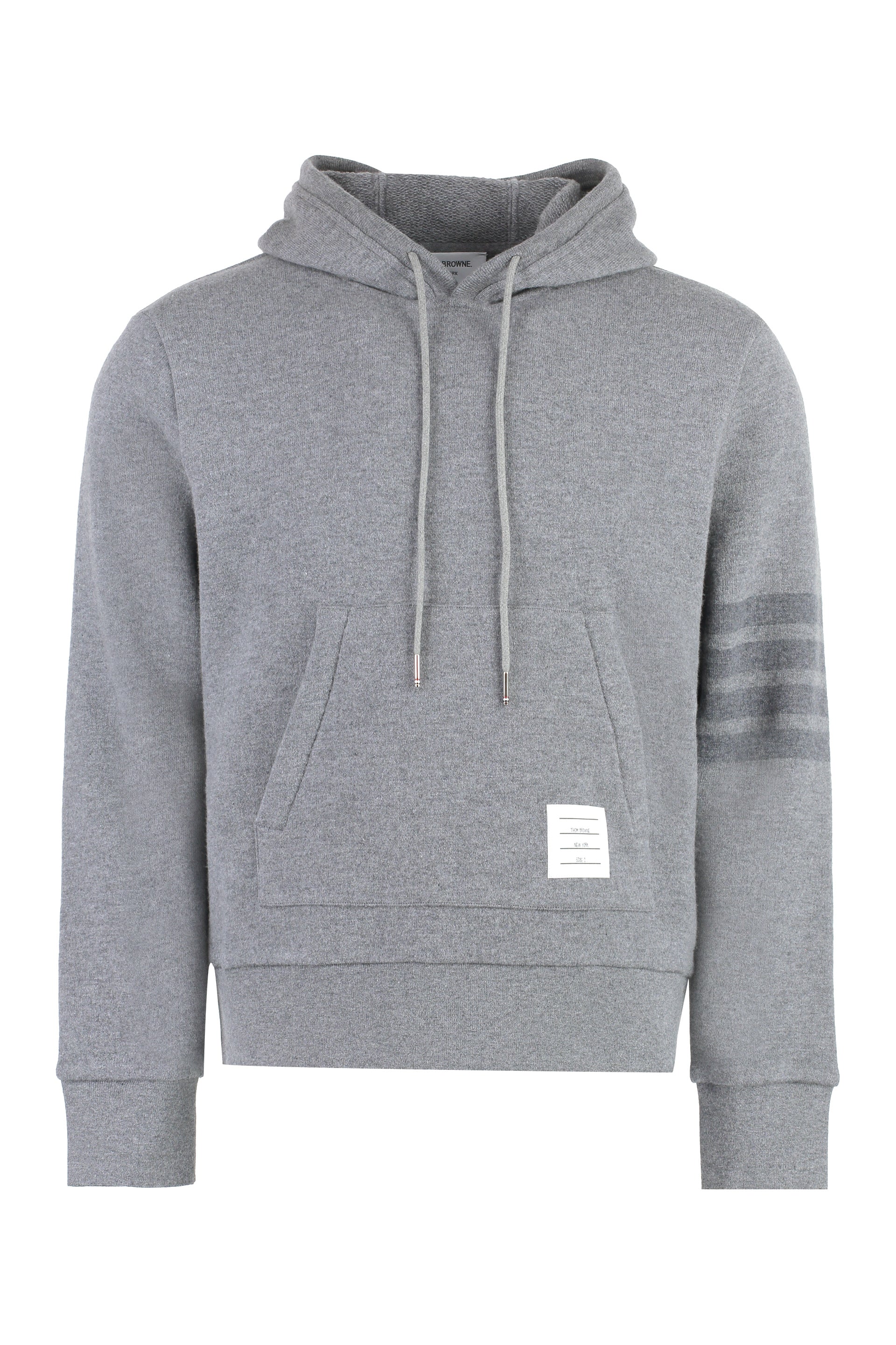 THOM BROWNE Wool Loopback 4 Bar Hoodie Pullover - Image 3