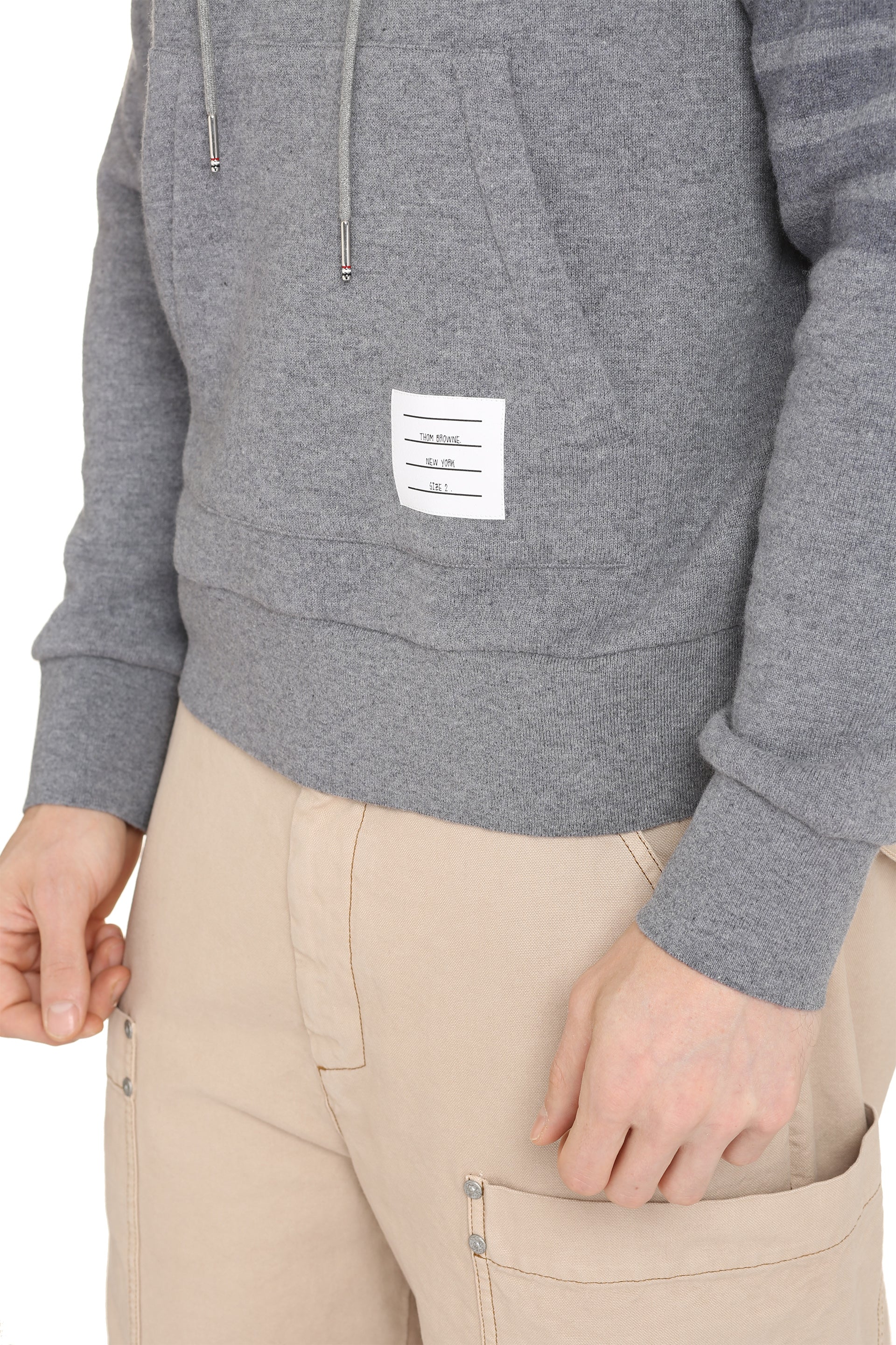 THOM BROWNE Wool Loopback 4 Bar Hoodie Pullover - Image 7
