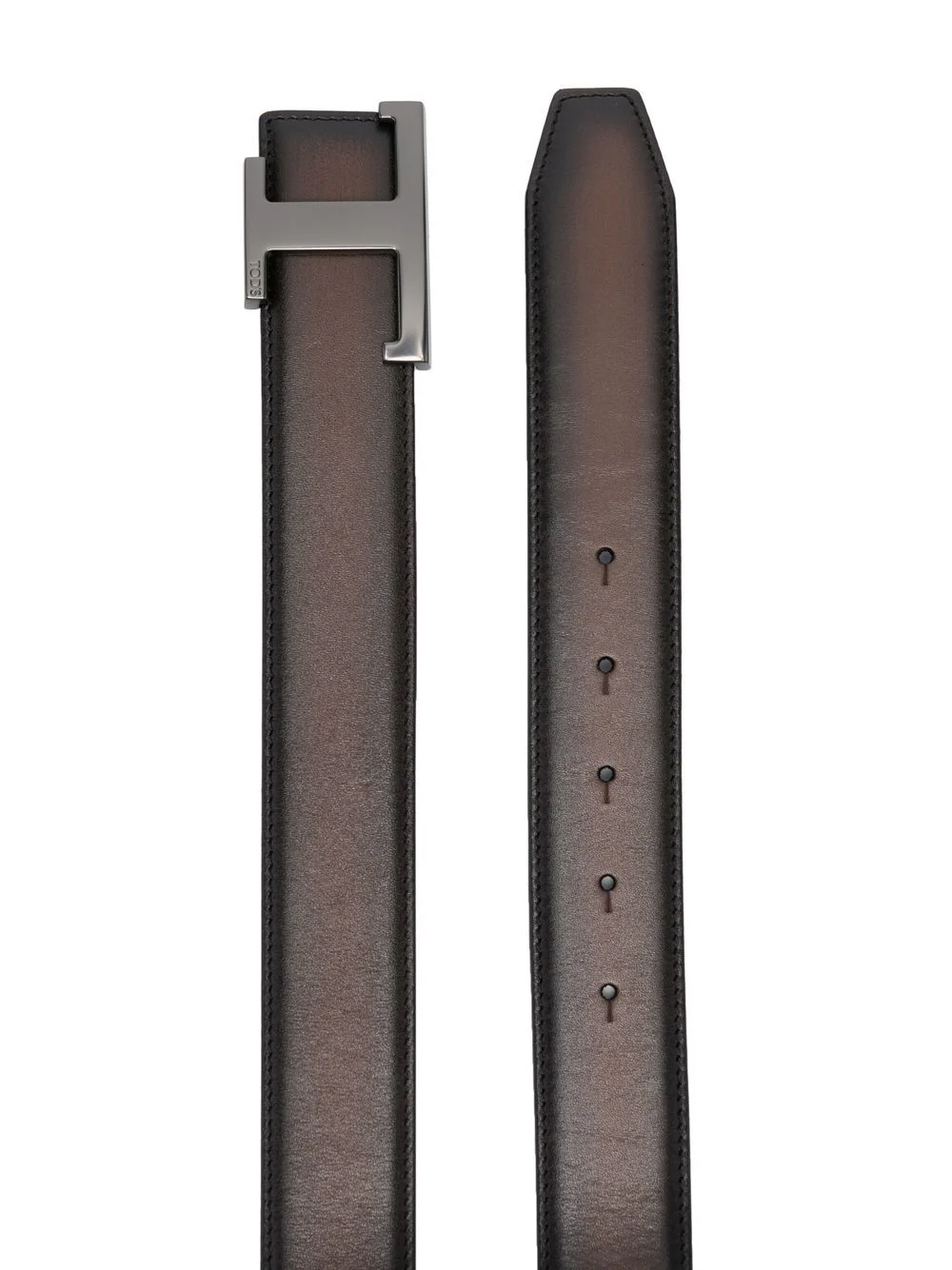Tod`s Reversible Smooth Leather Strap with Custom Metal Timeless T Buckle - Image 4