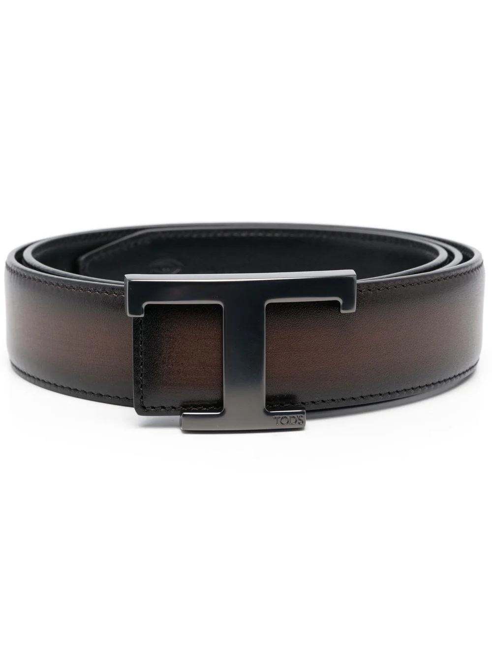 Tod`s Reversible Smooth Leather Strap with Custom Metal Timeless T Buckle - Image 7