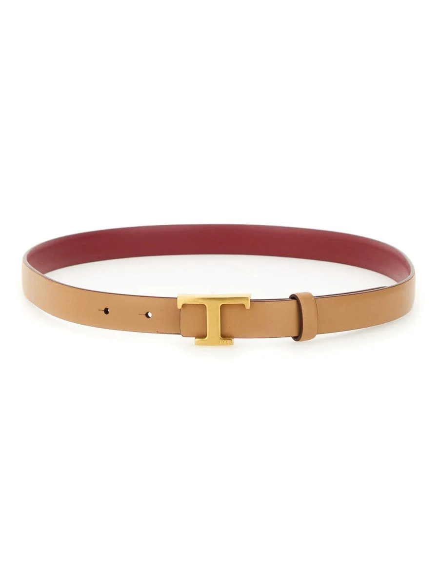 Tod`s TOD'S T Timeless Reversible Belt in Leather