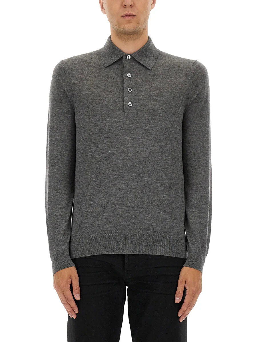 TOM FORD Fine Merino Virgin Wool Polo Shirt - Image 5
