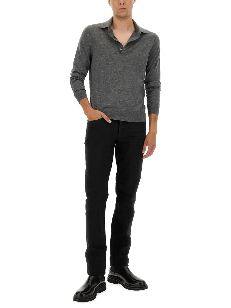 TOM FORD Fine Merino Virgin Wool Polo Shirt - Image 6