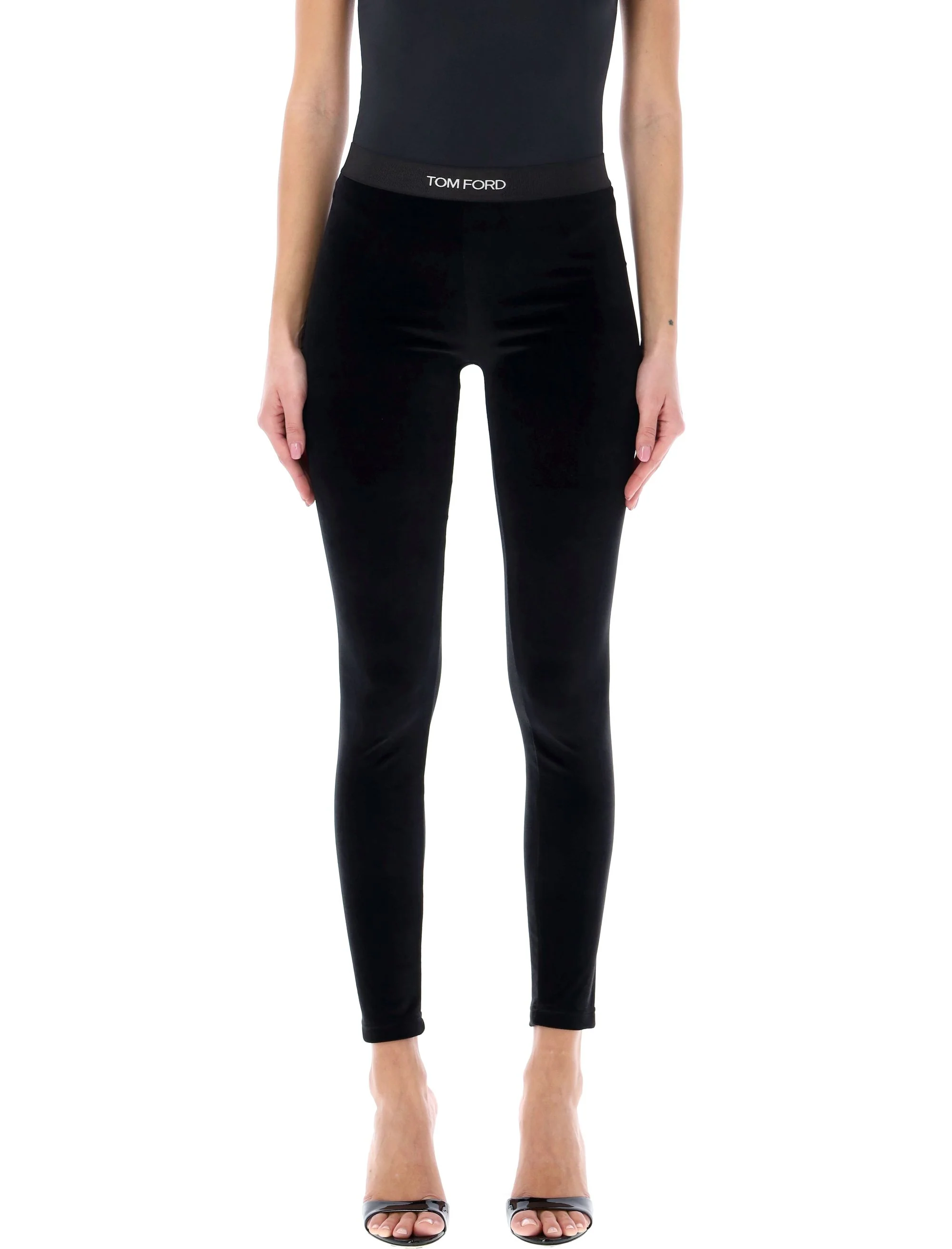 TOM FORD Leggings with Branded Band in Velvet Woman - Image 6