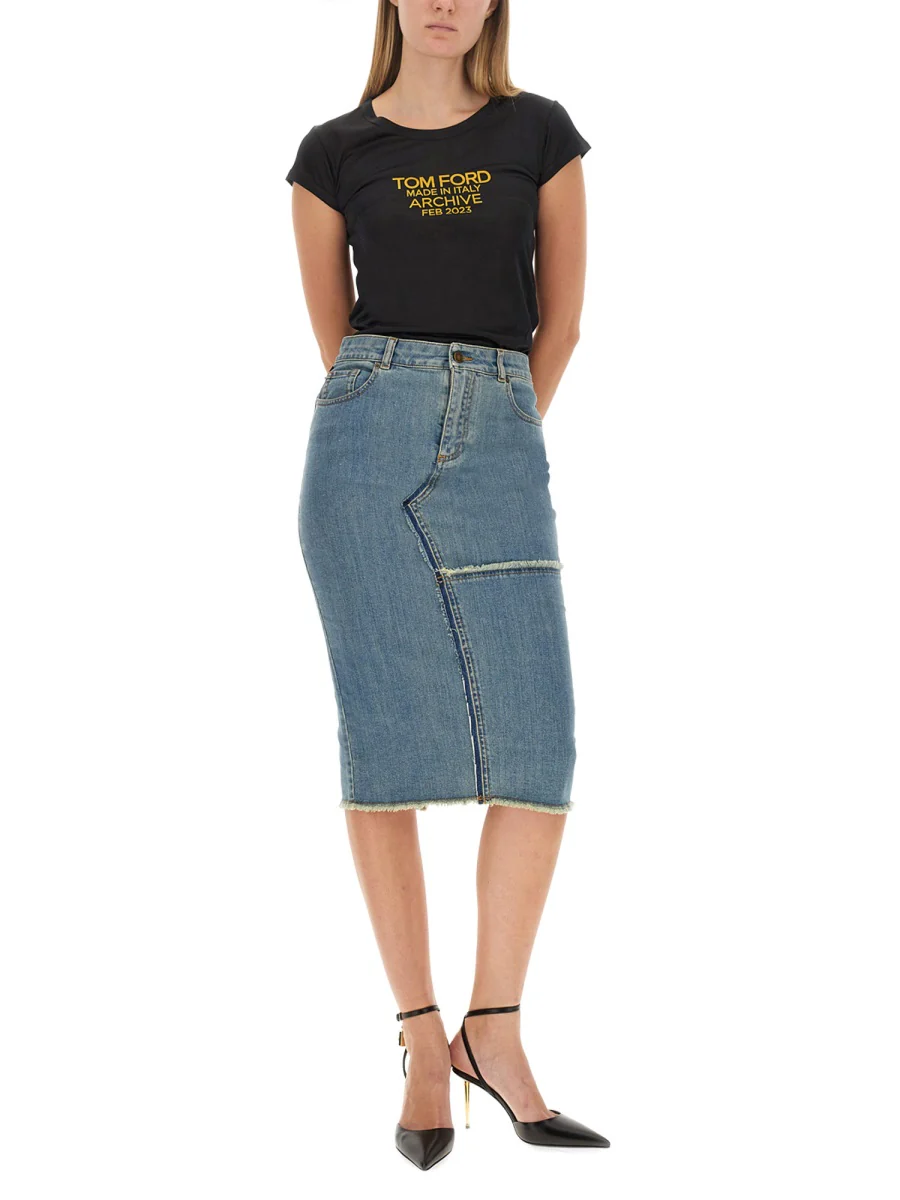 TOM FORD Logo-print Silk T-shirt - Image 2