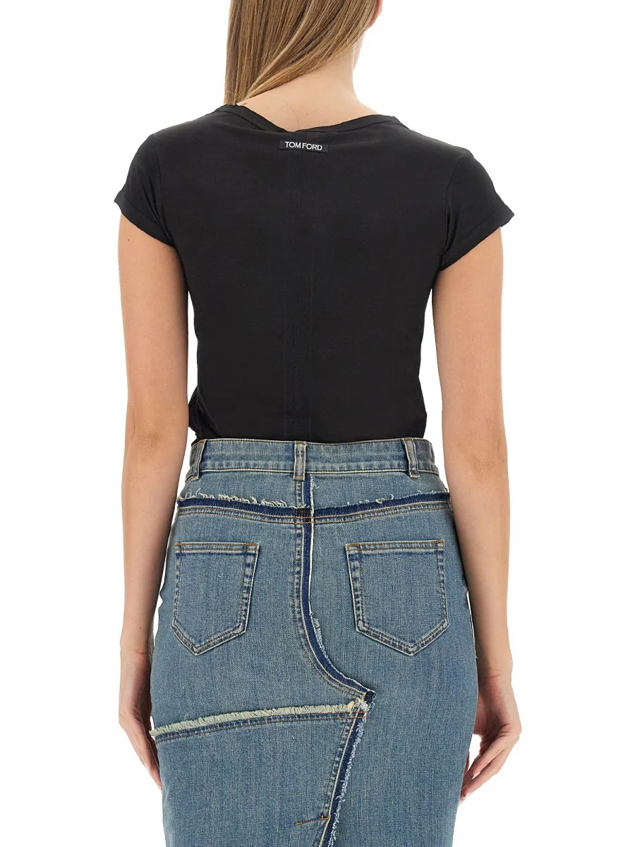 TOM FORD Logo-print Silk T-shirt - Image 3