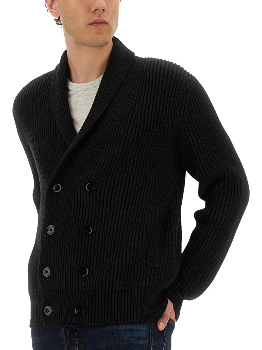 TOM FORD Ribbed-knit Double-breasted Cardigan - Image 2