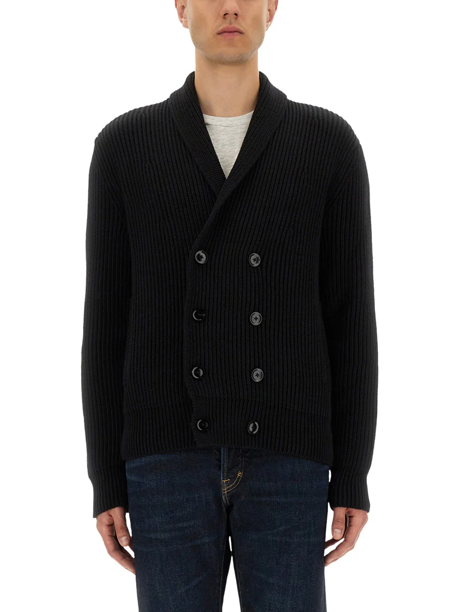 TOM FORD Ribbed-knit Double-breasted Cardigan - Image 5