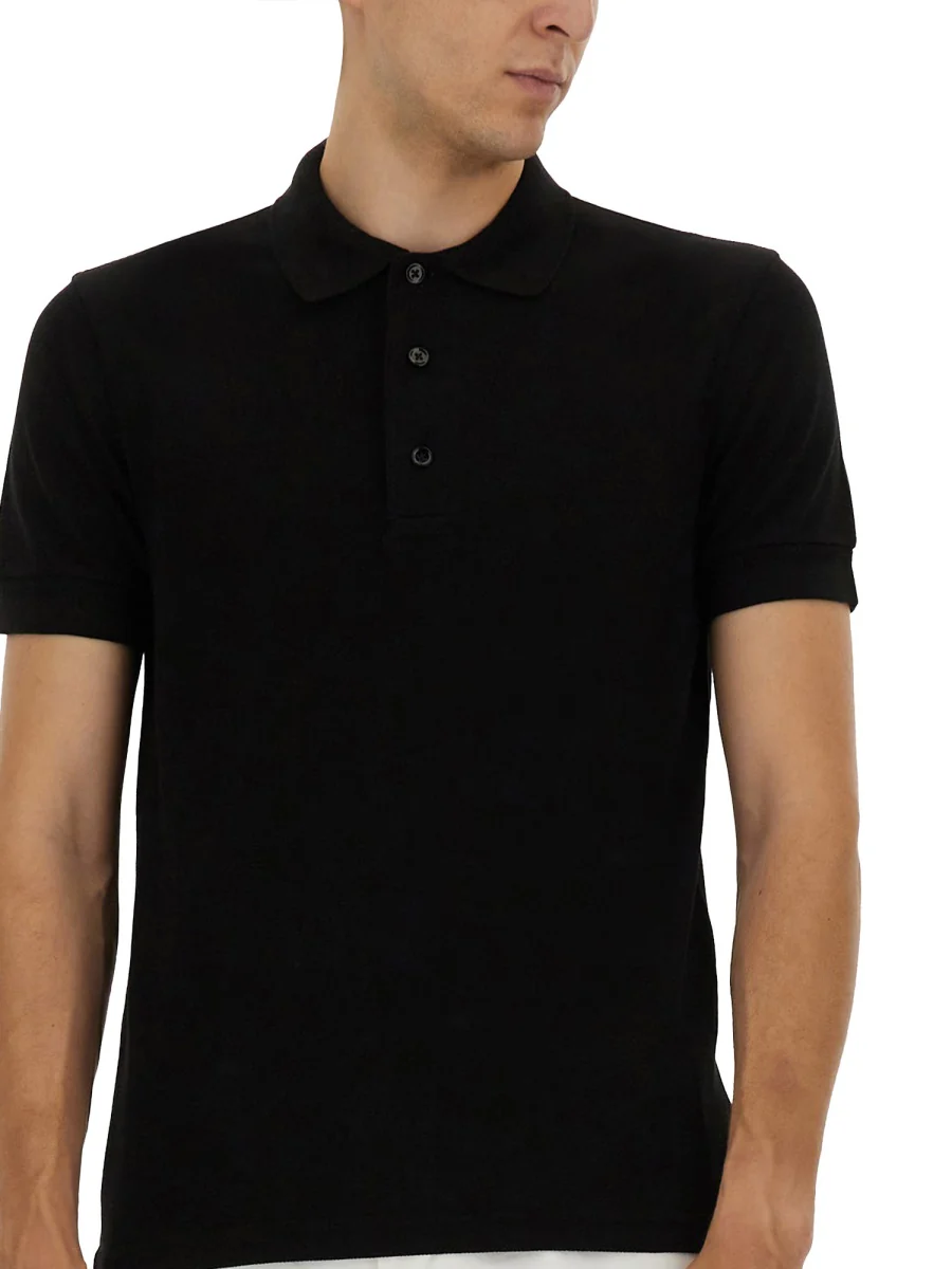 TOM FORD Slim-Fit Lyocell and Cotton-Blend Piqué Polo Shirt for Men - Image 4