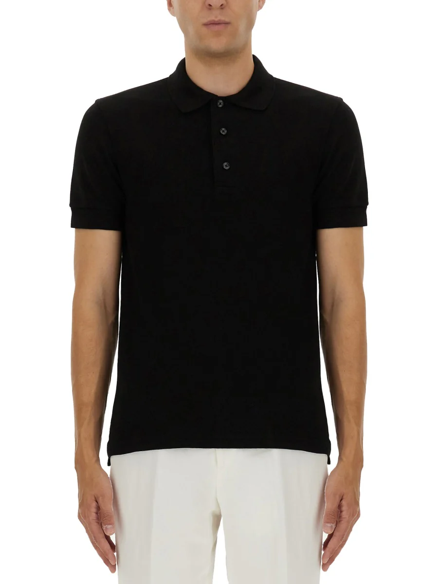 TOM FORD Slim-Fit Lyocell and Cotton-Blend Piqué Polo Shirt for Men - Image 5