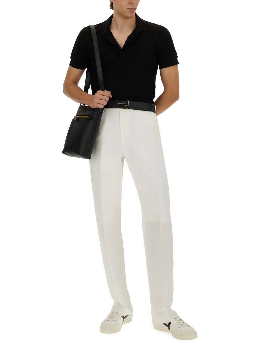 TOM FORD Slim-Fit Lyocell and Cotton-Blend Piqué Polo Shirt for Men - Image 6