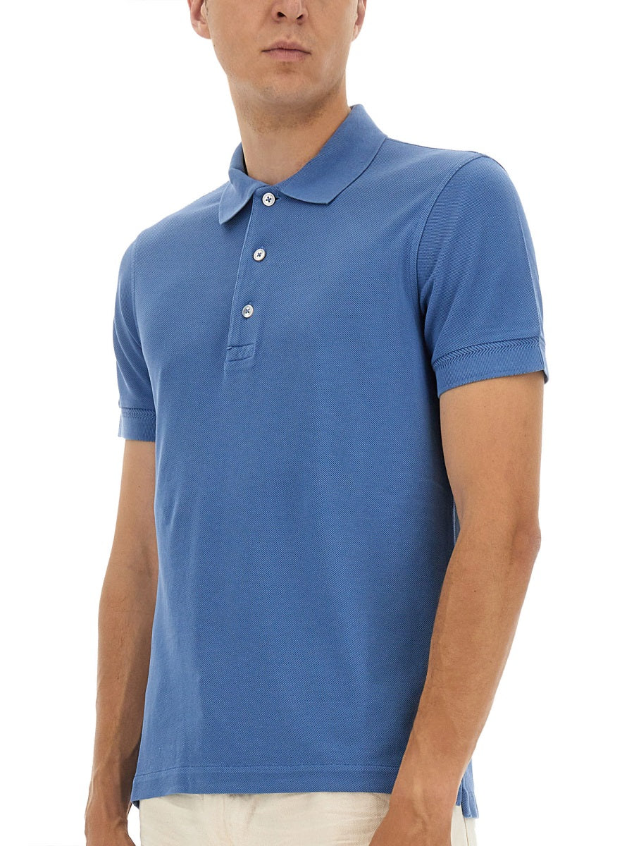 TOM FORD Slim-Fit Lyocell and Cotton-Blend Piqué Polo Shirt for Men - Image 4