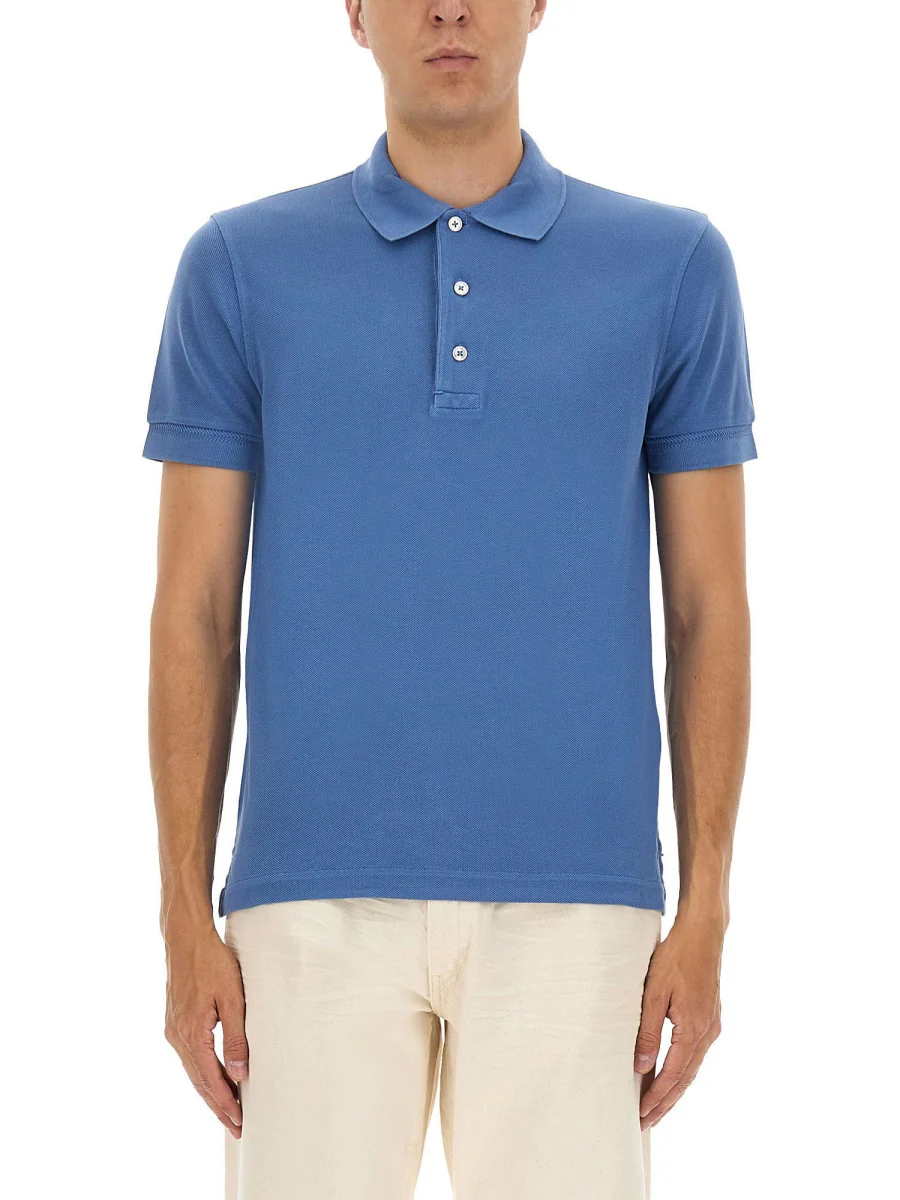 TOM FORD Slim-Fit Lyocell and Cotton-Blend Piqué Polo Shirt for Men - Image 5