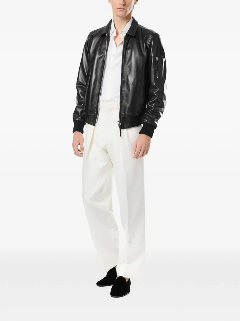 Tom Ford SOFT NAPPA PLONGE COLLAR BLOUSON - Image 4