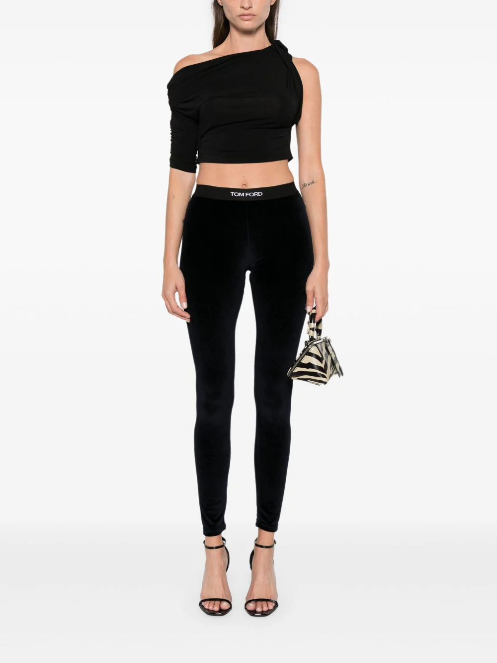 TOM FORD Stretch Lustrous Velour Signature Leggings - Image 4