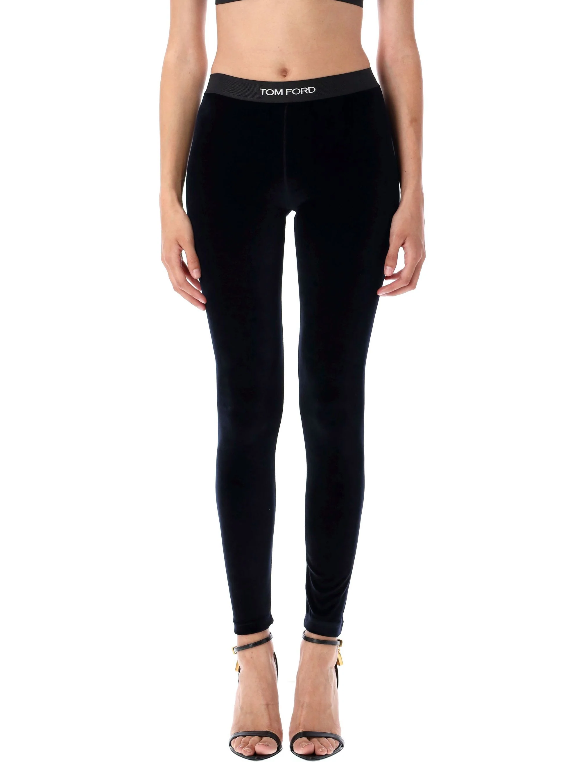 TOM FORD Stretch Lustrous Velour Signature Leggings - Image 6