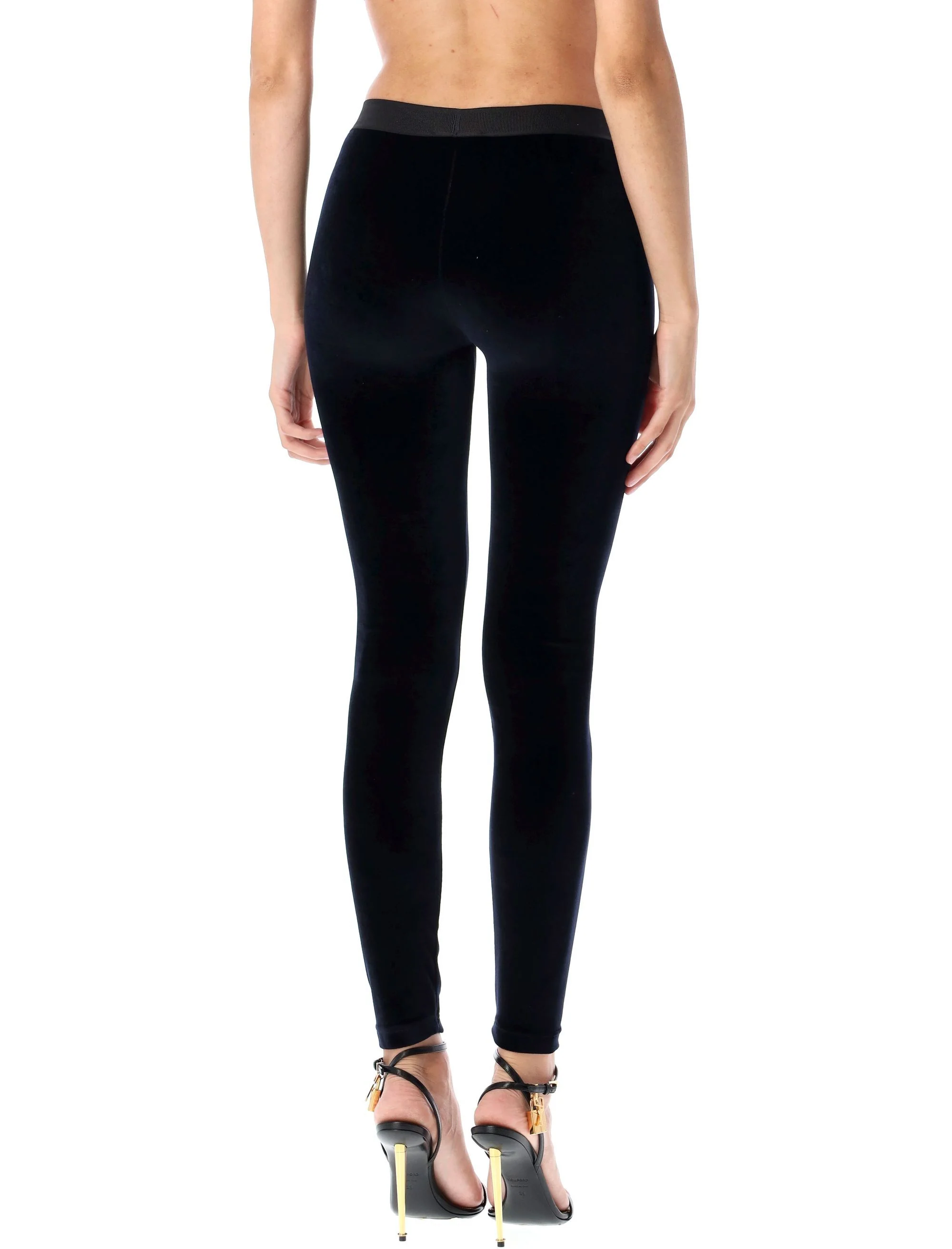 TOM FORD Stretch Lustrous Velour Signature Leggings - Image 7