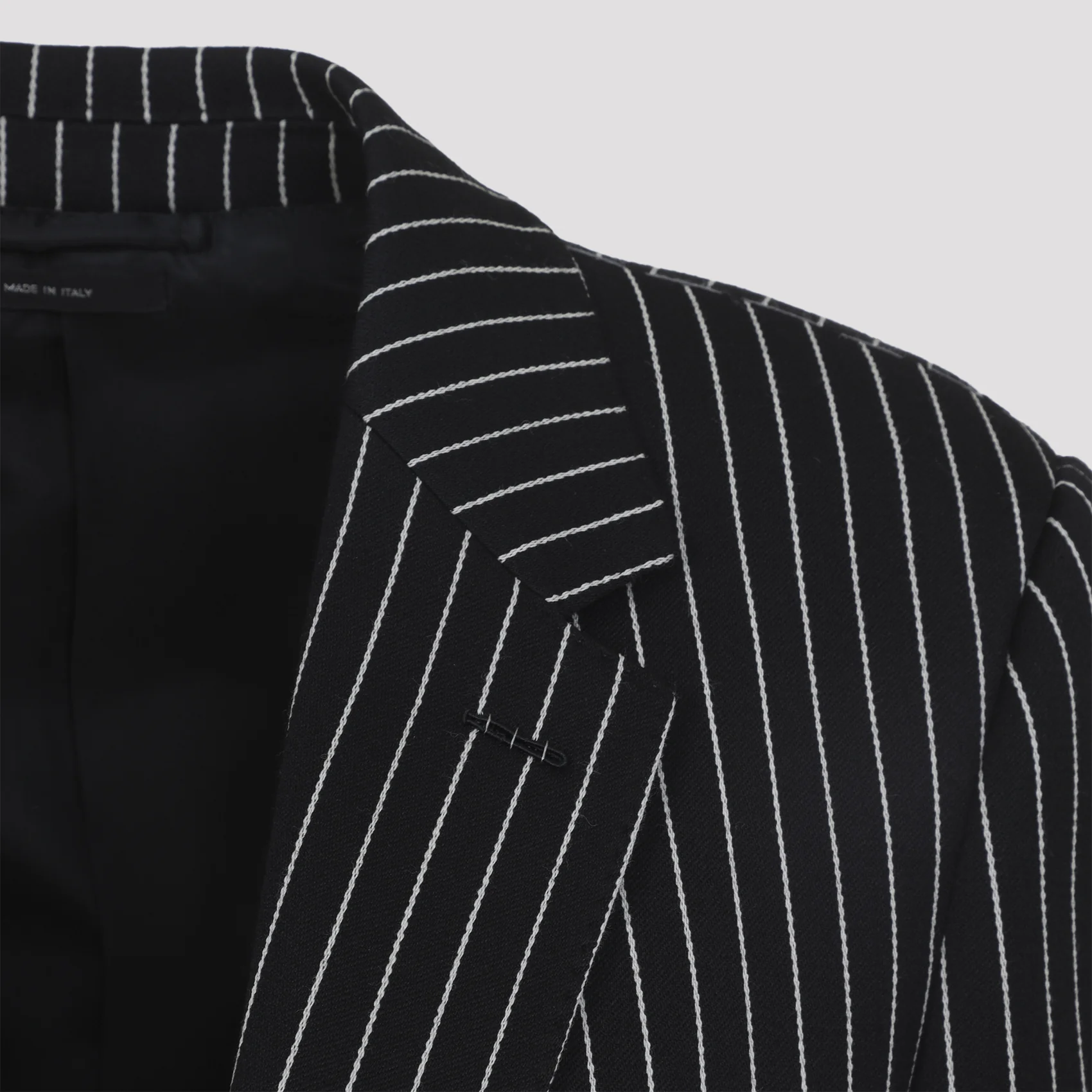 Tom Ford Striped Wool Cotton Barathea Single Breasted Jacket - Image 6