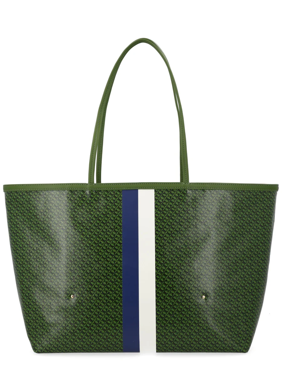 TORY BURCH Coated Canvas the Racer Tote Shoulder Bag with All-over Logo - Image 2