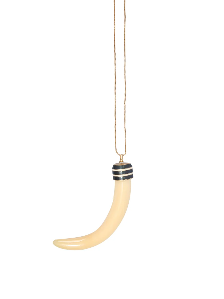 Tory Burch Horn Resin Pendant Necklace with Guillo Detail - Image 3